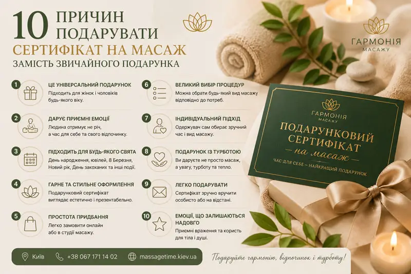 10 причин подарувати сертифікат на масаж замість звичайного подарунка | MassageTime